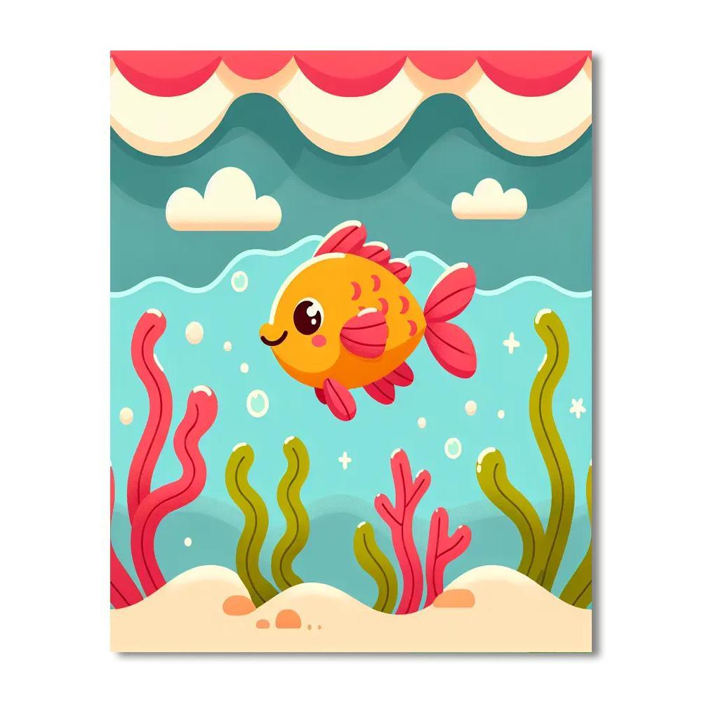 Vibrant Fish Painting By Numbers Kit