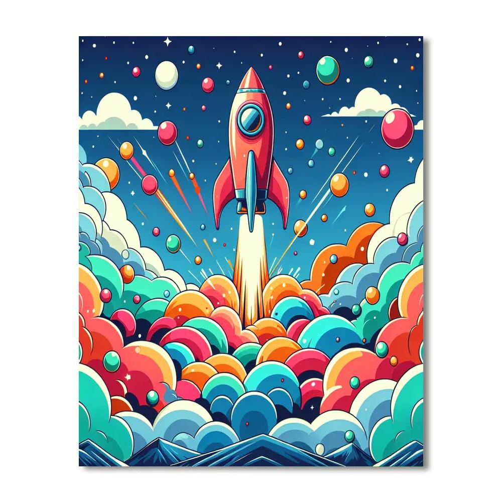 Bubble-fueled Rocket Painting By Numbers Kit