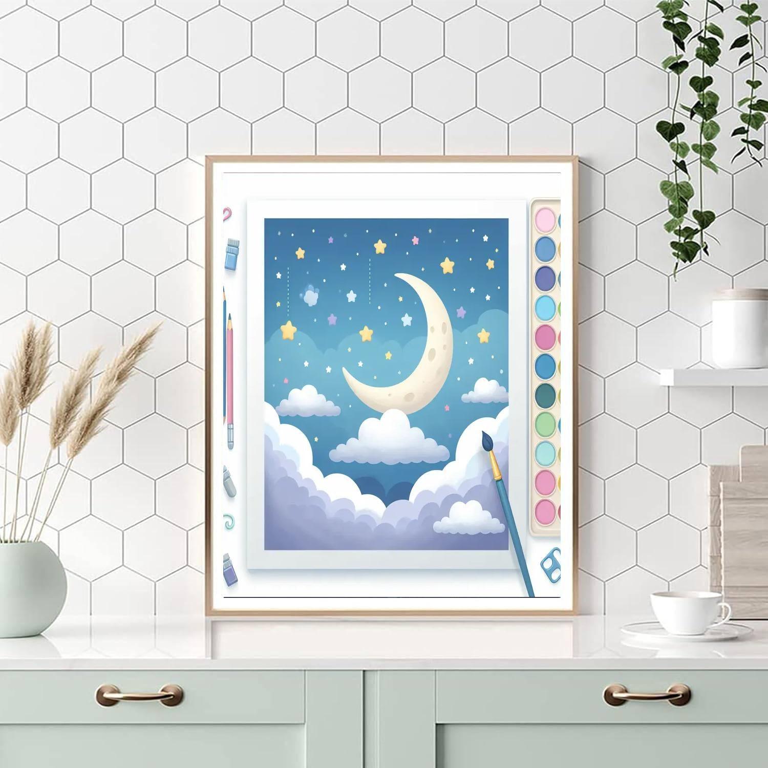 Dreamy Moonlit Nightscape Numbered Painting Kits