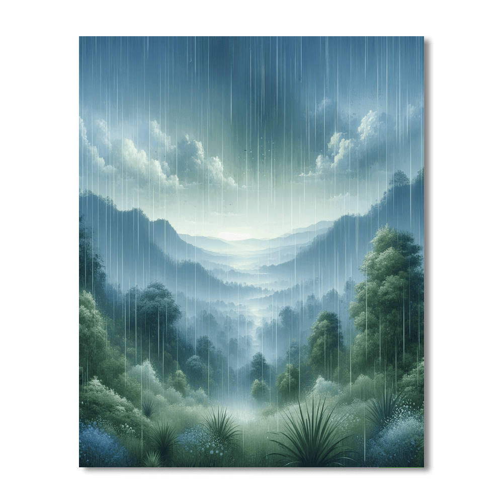 Gentle Rainy Day Paint By Color