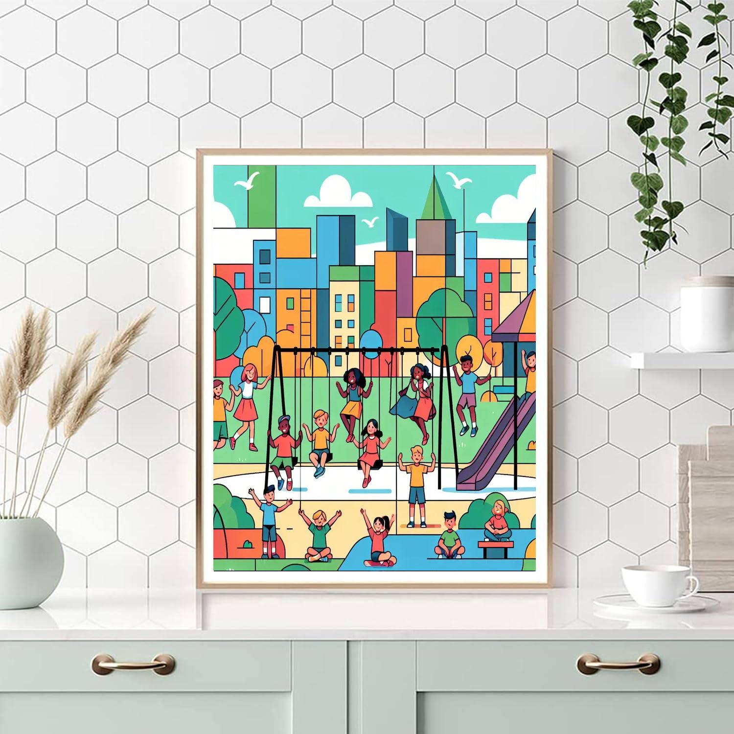Joyful City Park Fun Numbered Painting Kits