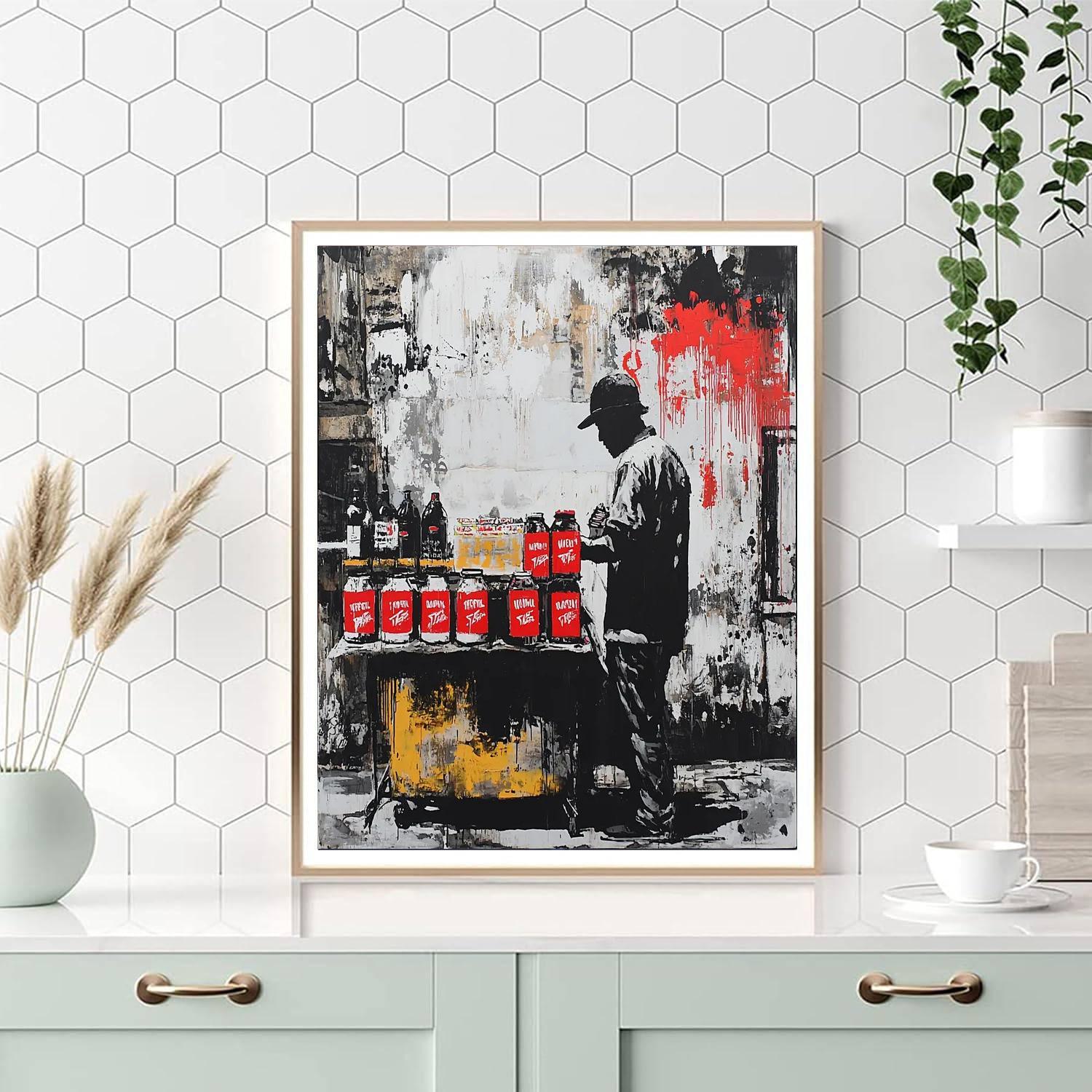 Banksy Inspired Urban Paradox  Paint By Color