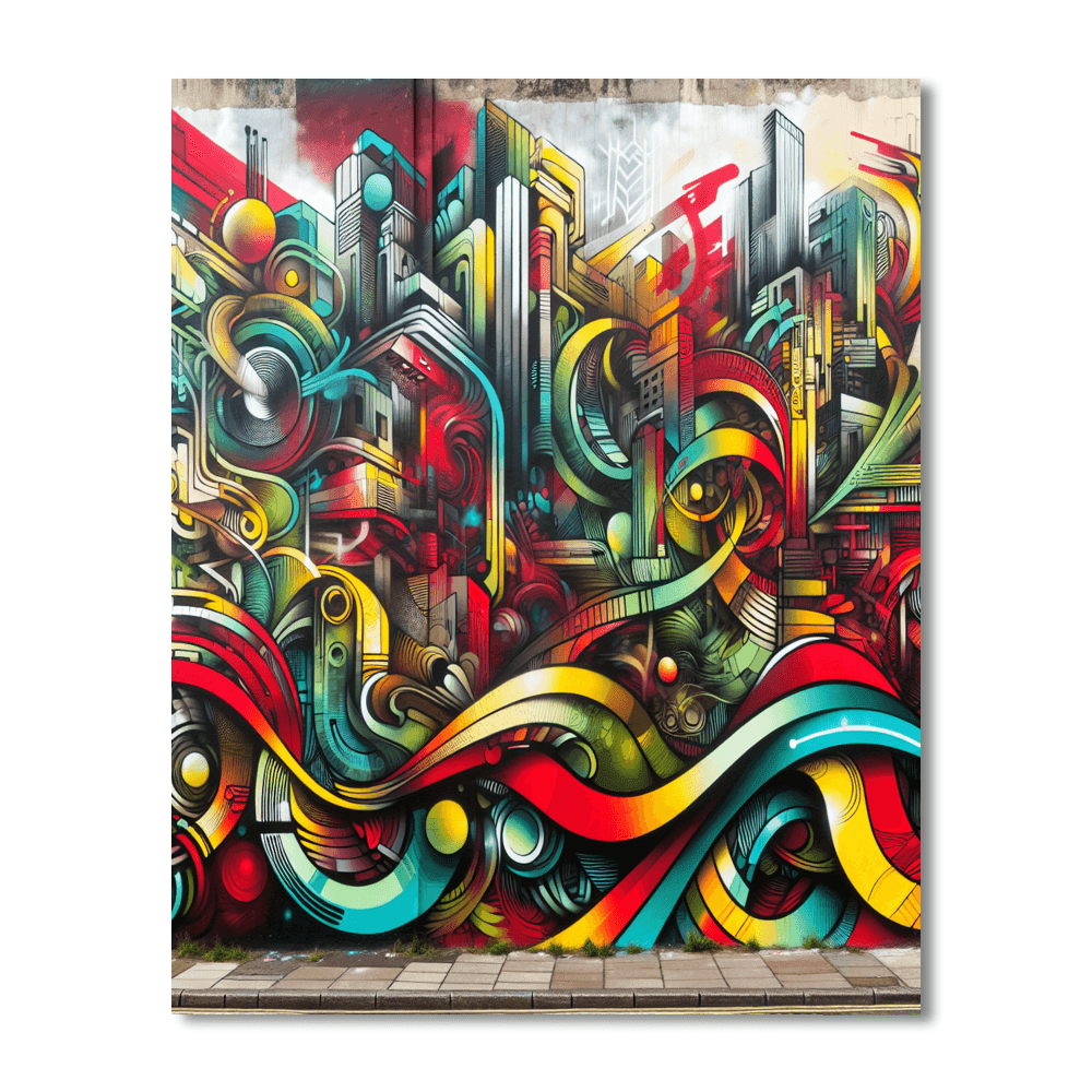 Urban Street Mural Number Painting