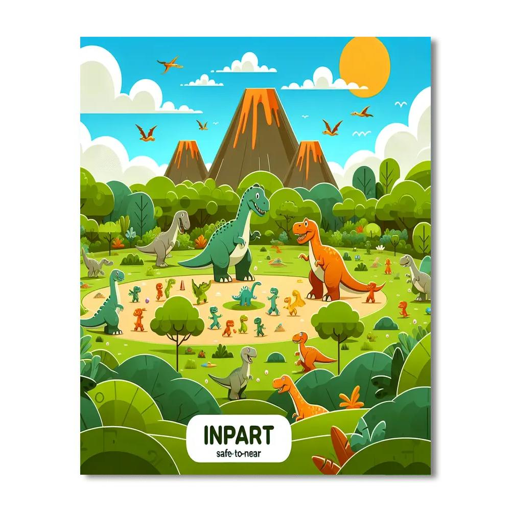 Happy Dinosaur Park Number Painting