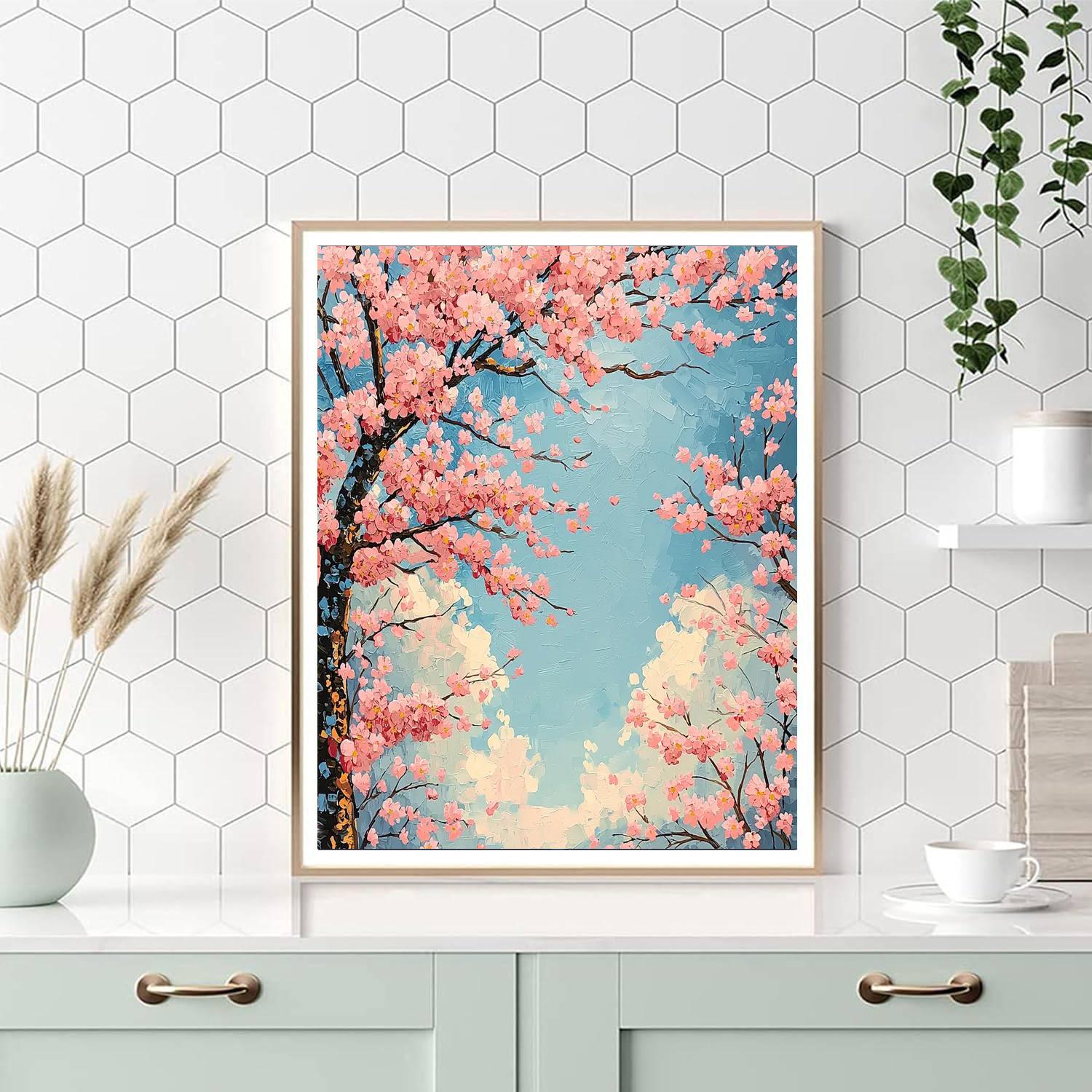 Claude Monet Inspired Flowering Cherry Trees  Paint By Numbers