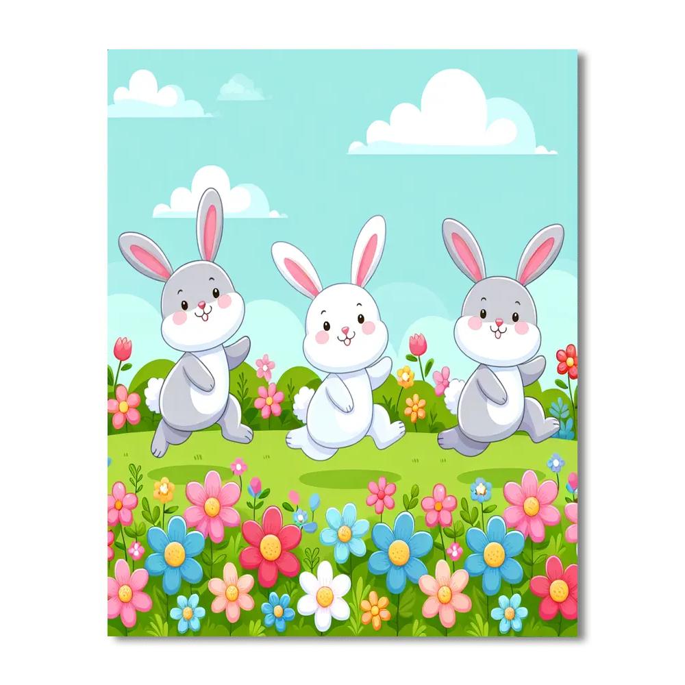 Rambunctious Rabbits Numbered Painting Kits