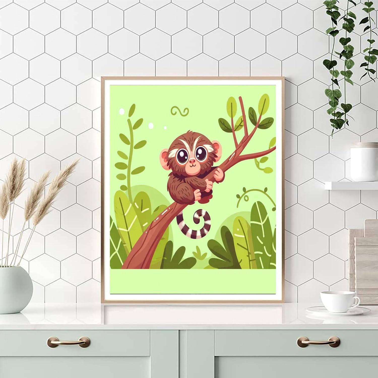 Playful Pygmy Marmoset Paint By Numbers Art