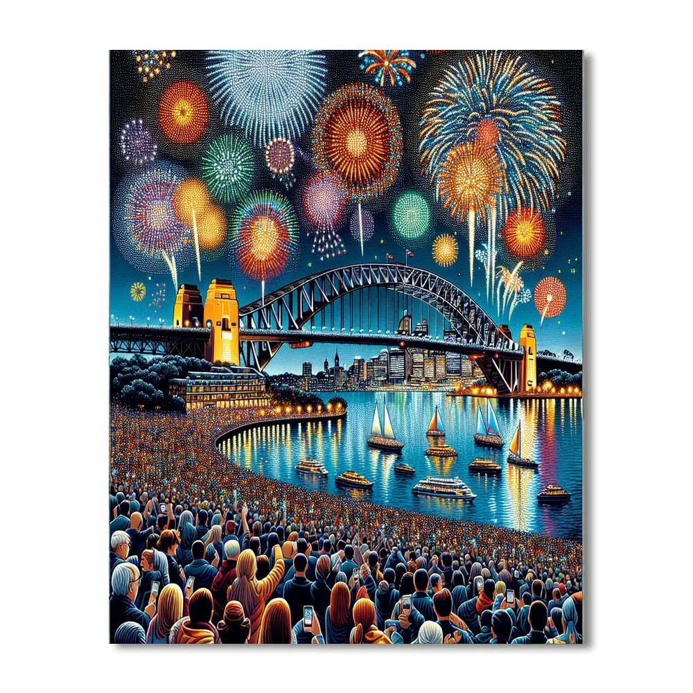 New Year's Eve Fireworks - Sydney, Australia Number Painting