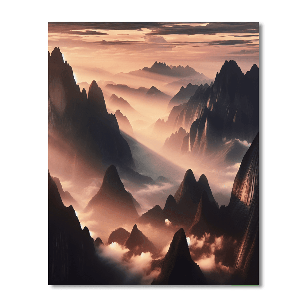 Mystical Mountain Mist Number Painting