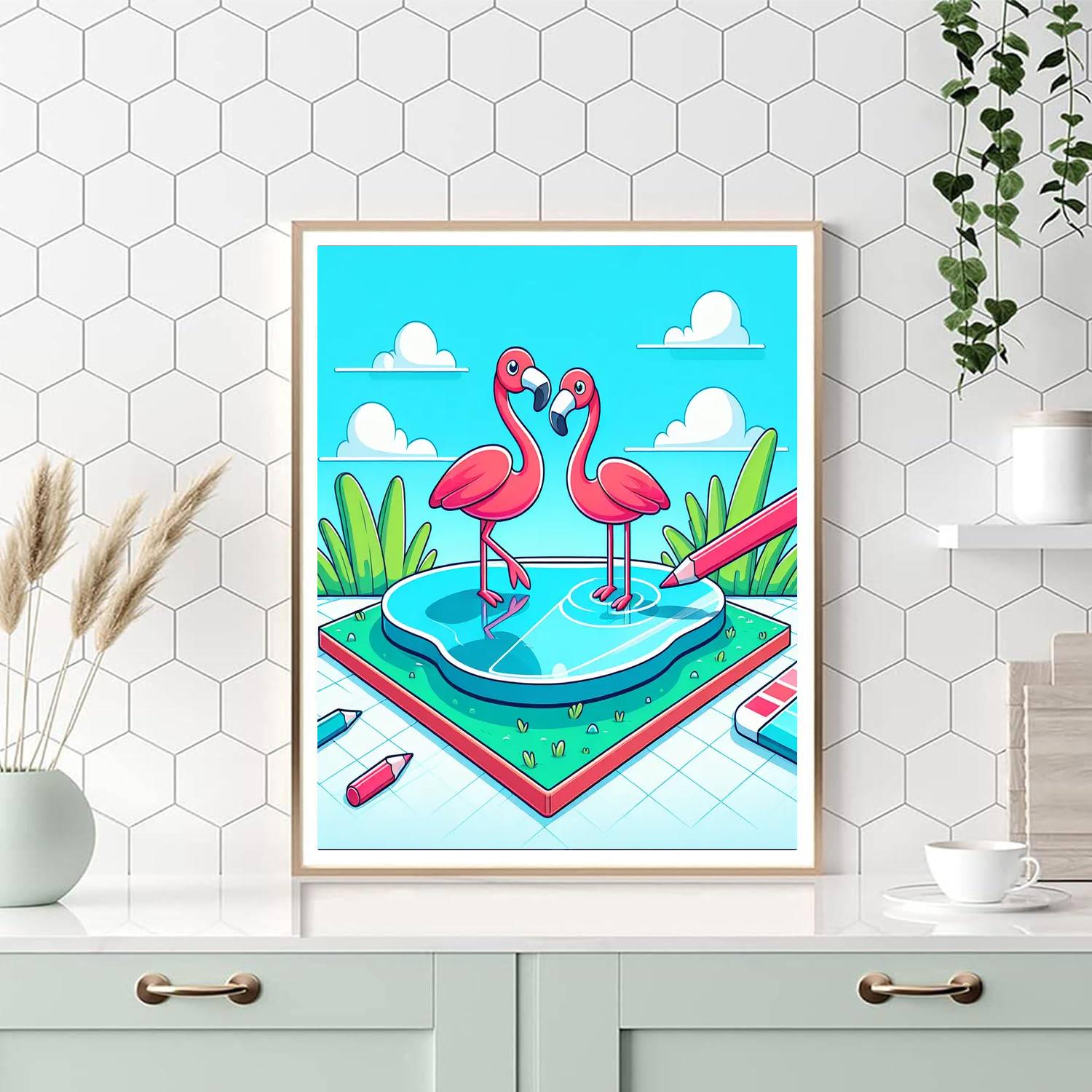 Funny Flamingos Painting By Numbers Kit