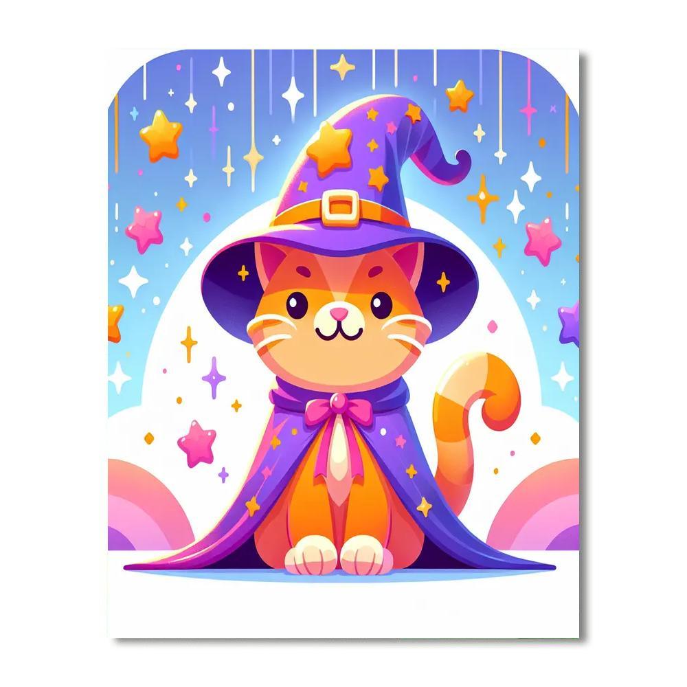 Friendly Wizard Cat DIY Paint By Numbers