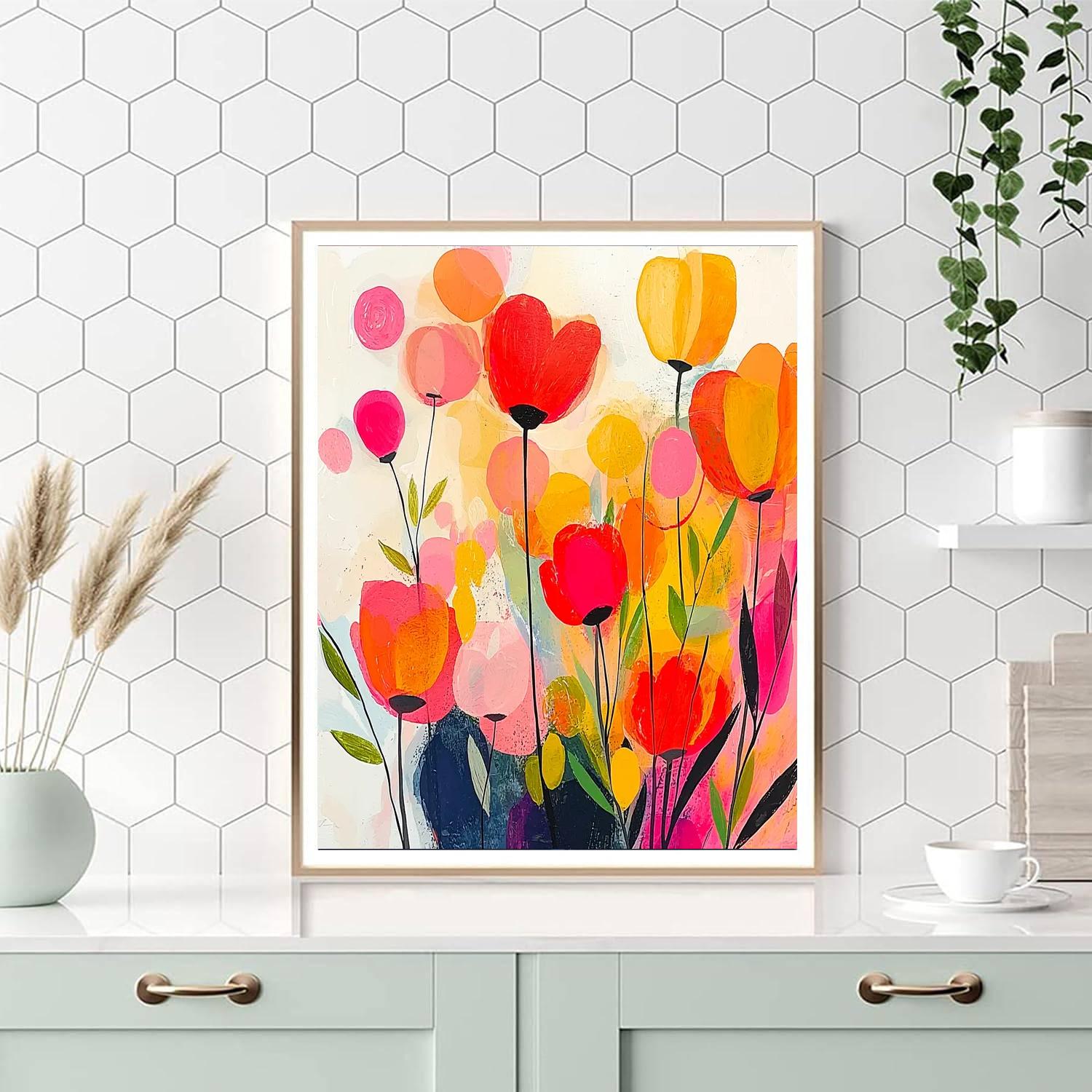 Joan Miró Inspired Vibrant Whimsy  Paint By Numbers Art