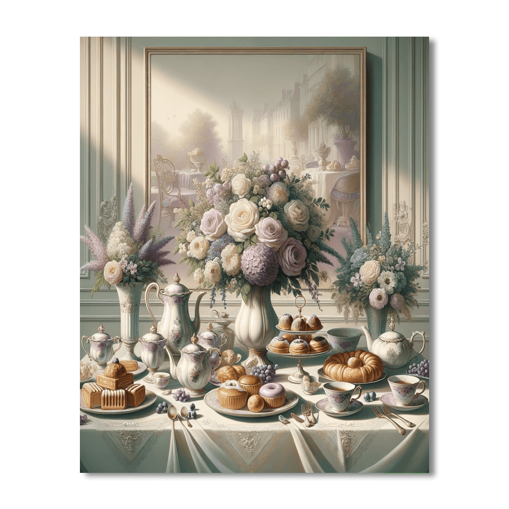 Elegant Evening Tea Numbered Painting Kits