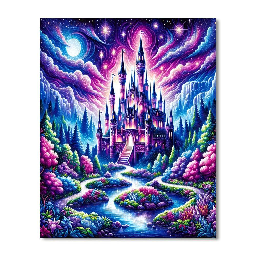 Enchanting Castle At Dusk Paint By Numbers Kits