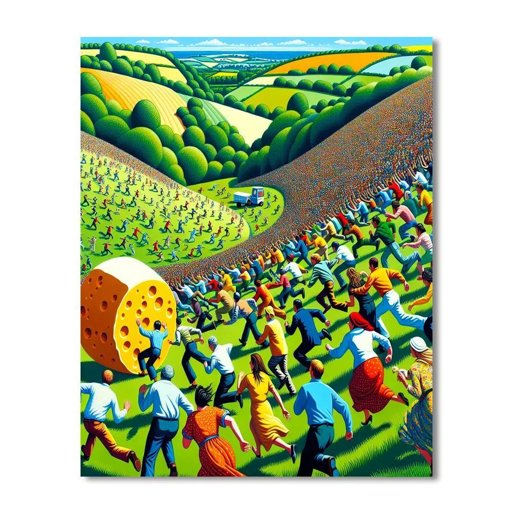 Cheese Rolling - United Kingdom Painting By Numbers Kit