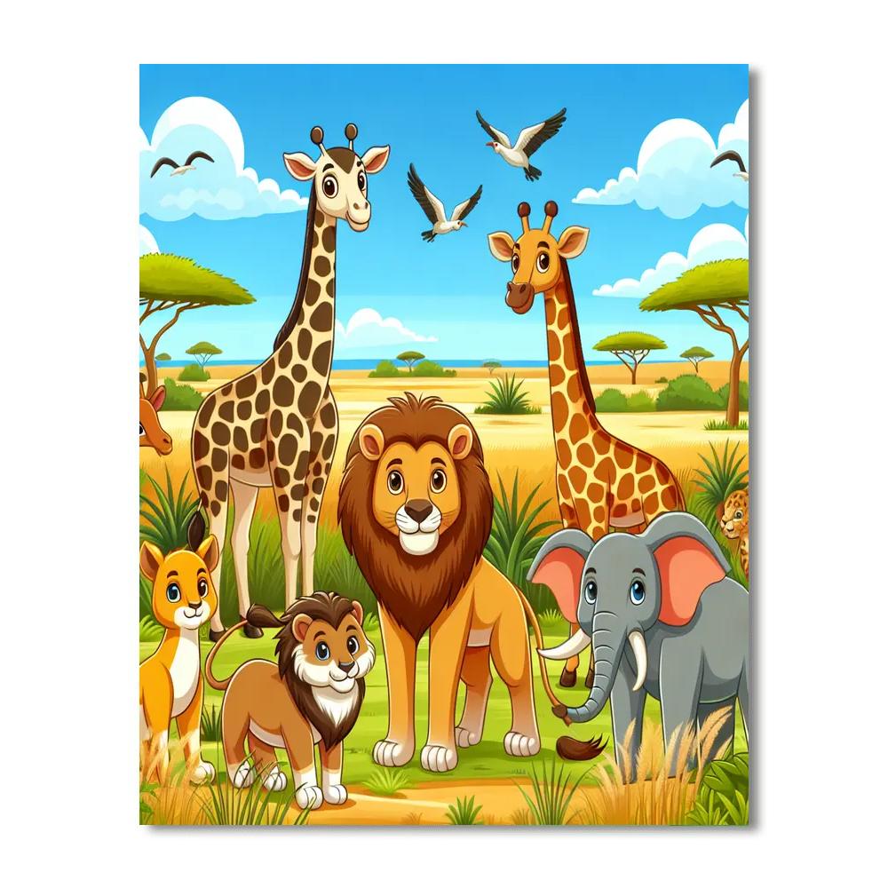 Savannah Safari Surprise Number Painting