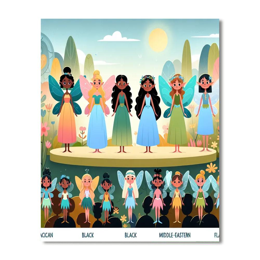 Vibrant Fairy Wonderland Paint By Numbers Art