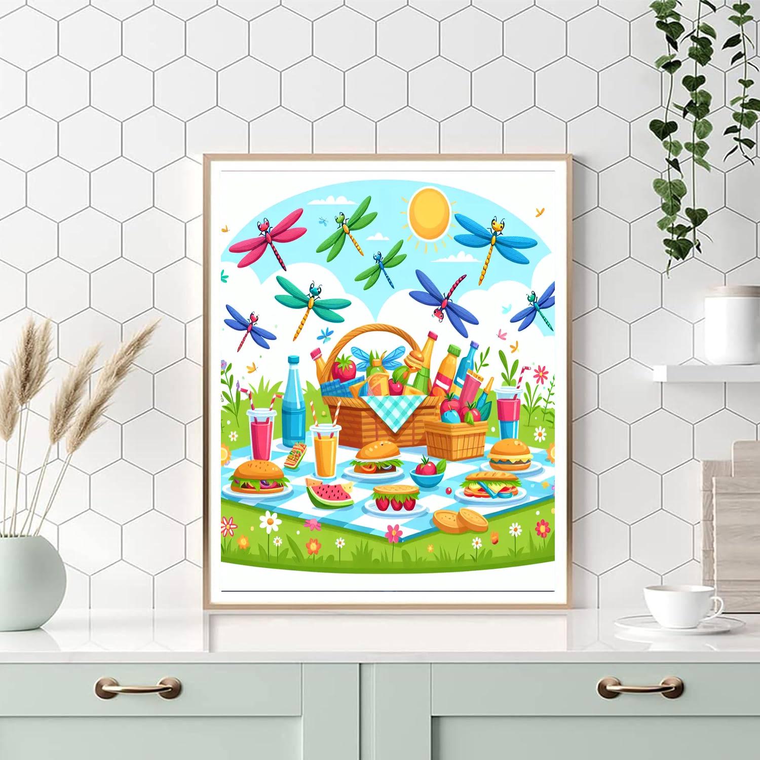 Dragonfly Summer Picnic DIY Paint By Numbers