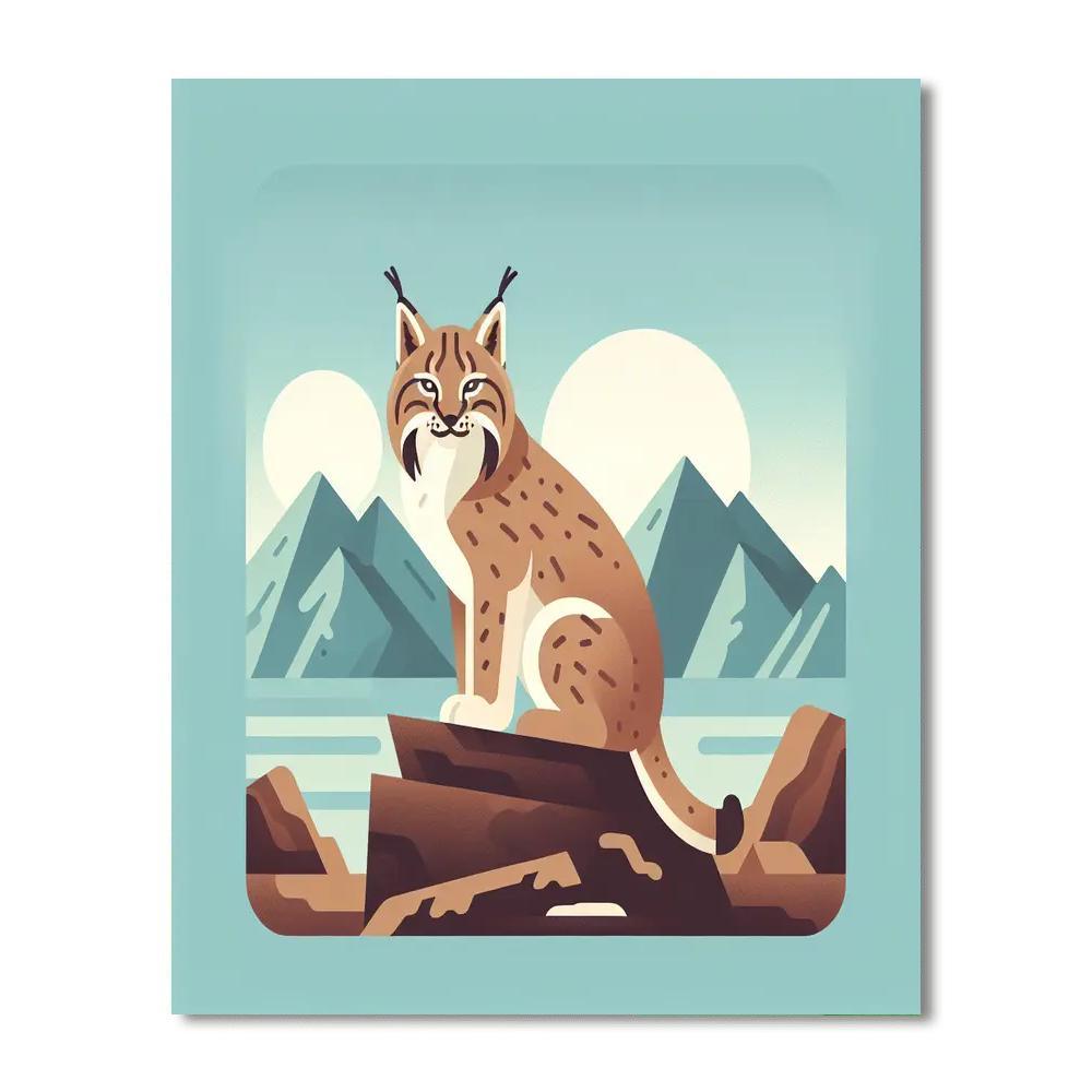 Majestic Mountain Lynx Number Painting