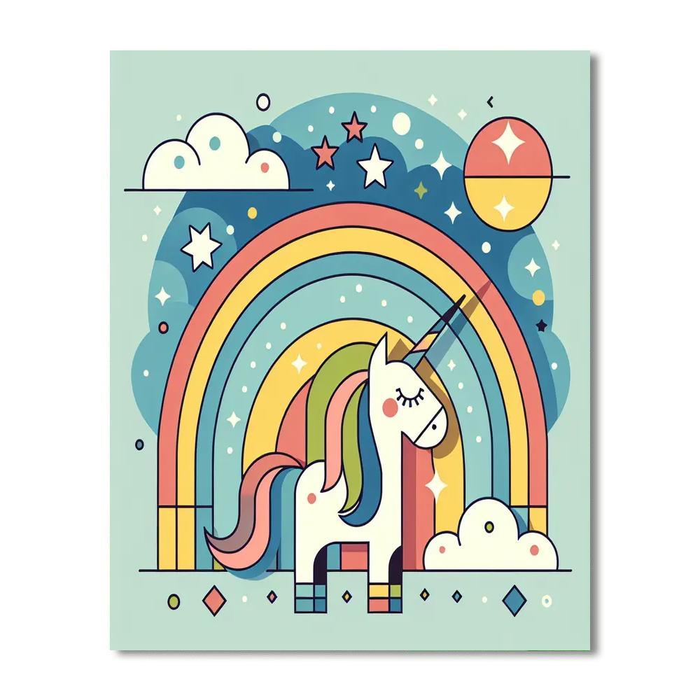 Rainbow Unicorn World Paint By Number