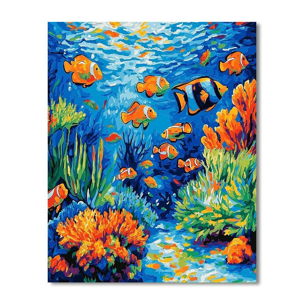 Paul Klee Inspired Aqua Oasis  Paint By Color