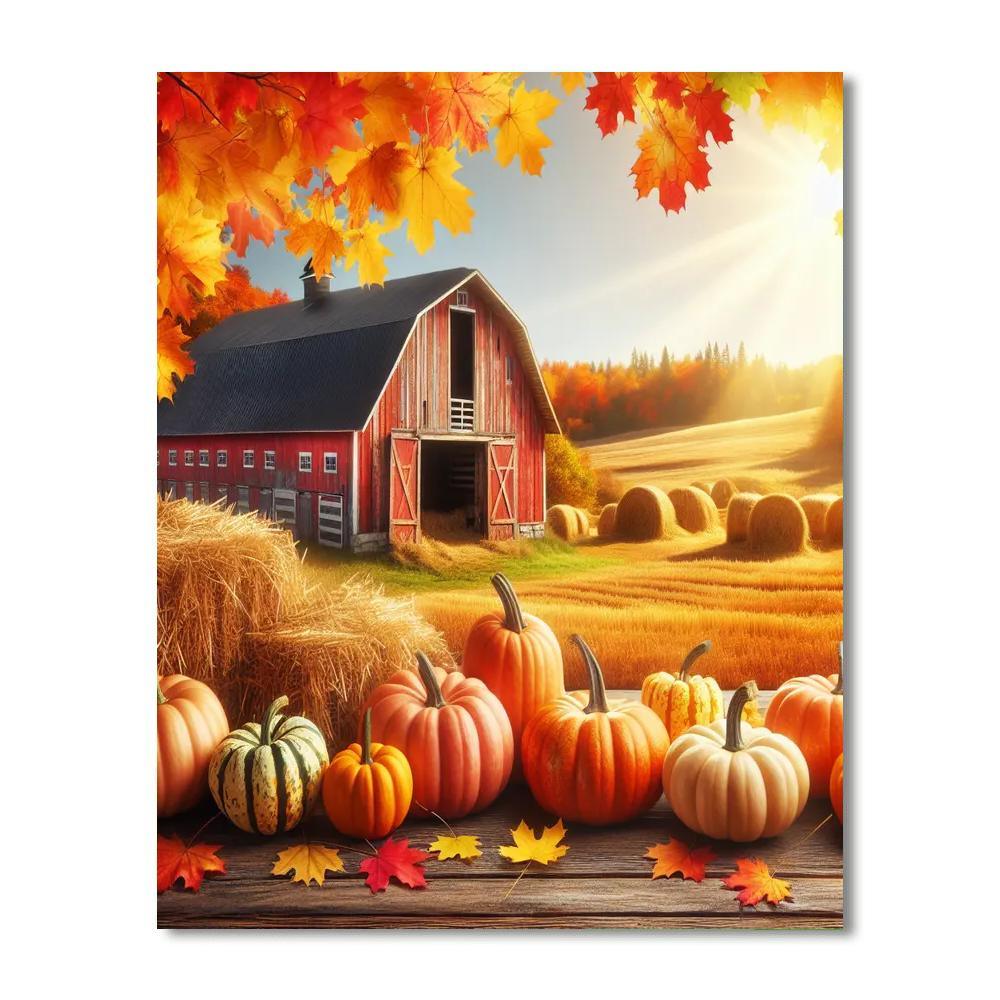 Autumn Harvest Barnyard Numbered Painting Kits