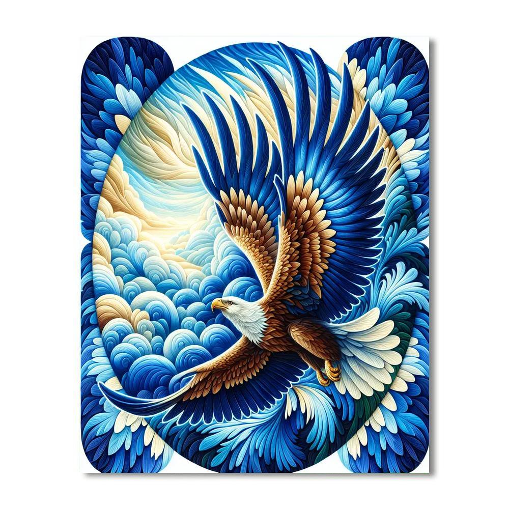 Majestic Eagles Soaring Painting Number Kit