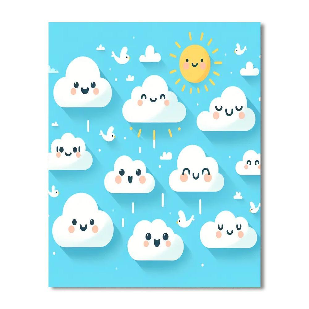 Charming Cloud Friends Paint By Number