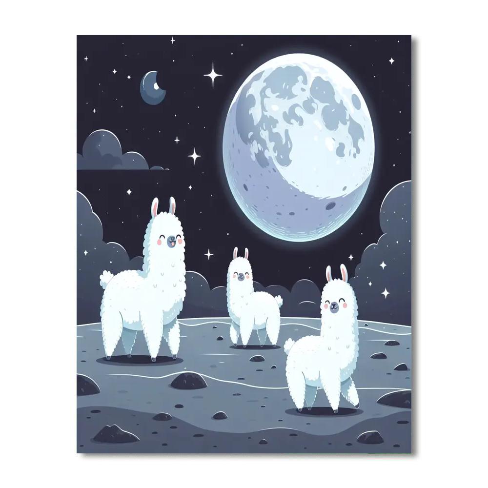 Luminous Lunar Llamas Numbered Painting Kits