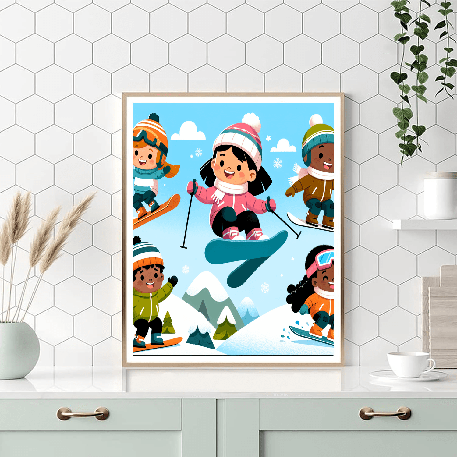 Joyful Winter Sports Numbered Painting Kits