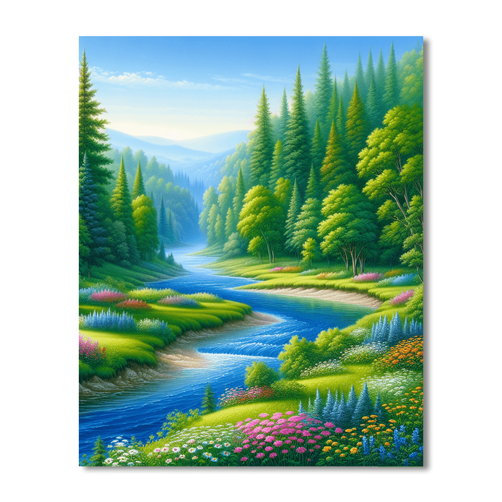 Peaceful River Journey Paint By Numbers
