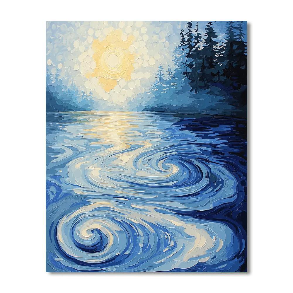 Georges Seurat Inspired Flowing Currents  Paint By Numbers Kits