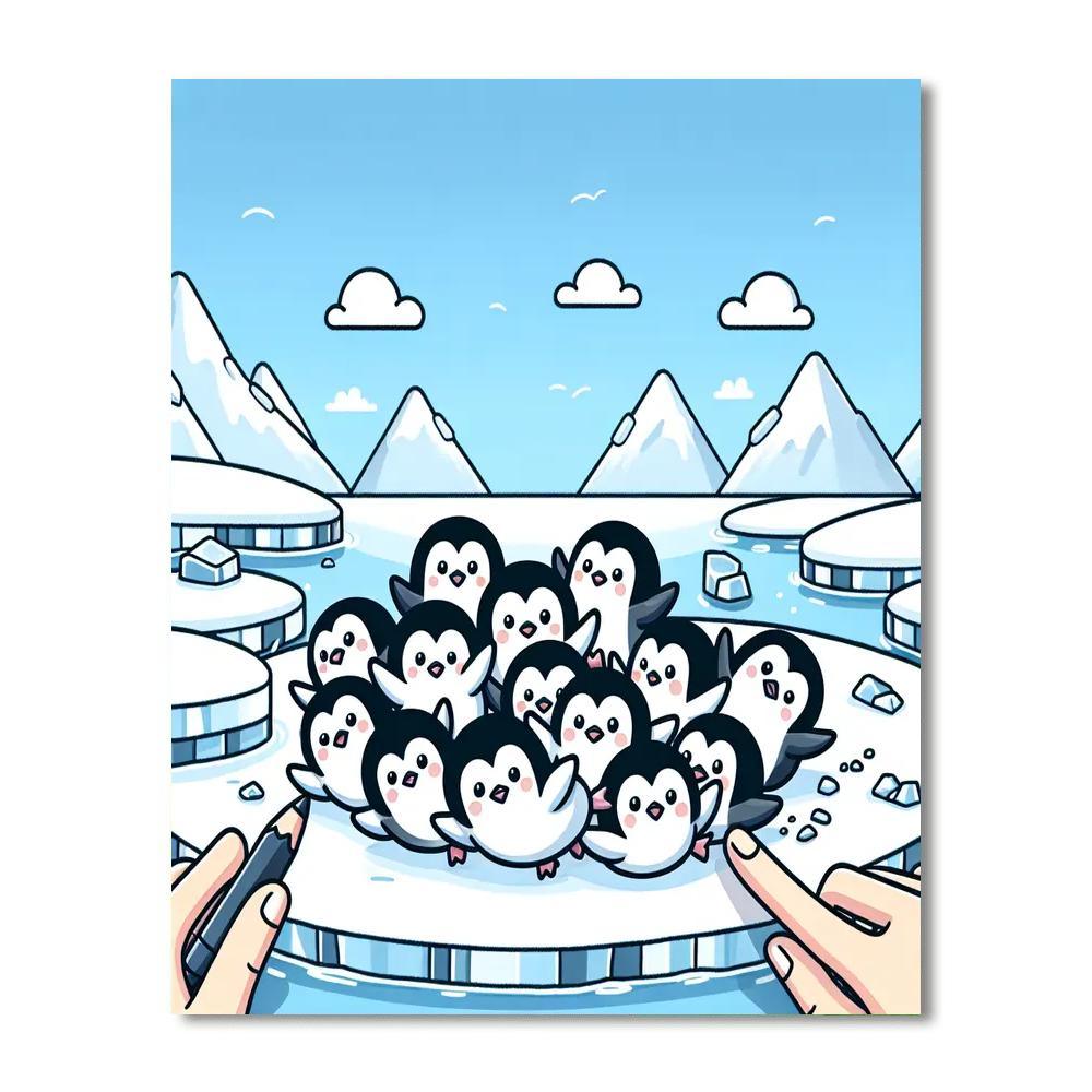 Penguin Ice Adventure Paint By Number