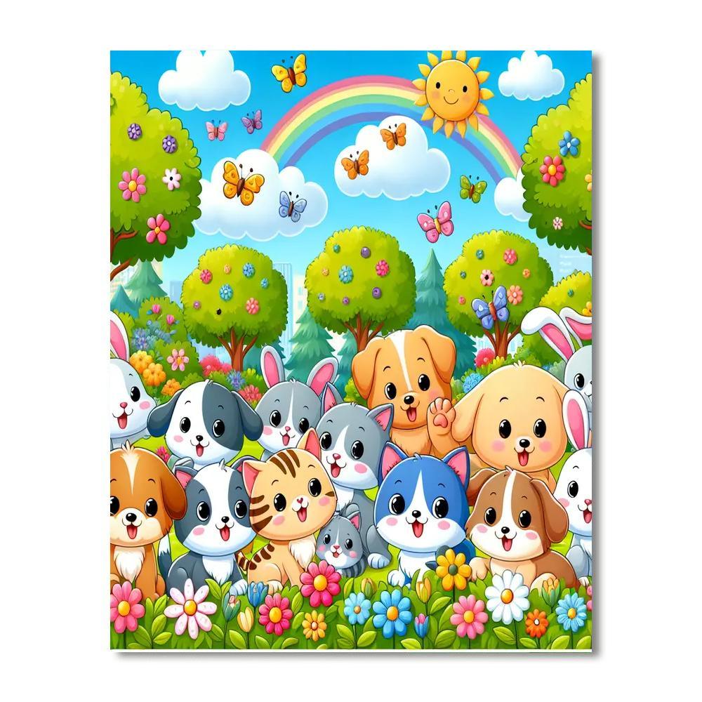 Cuddly Animal Day Out Paint By Numbers