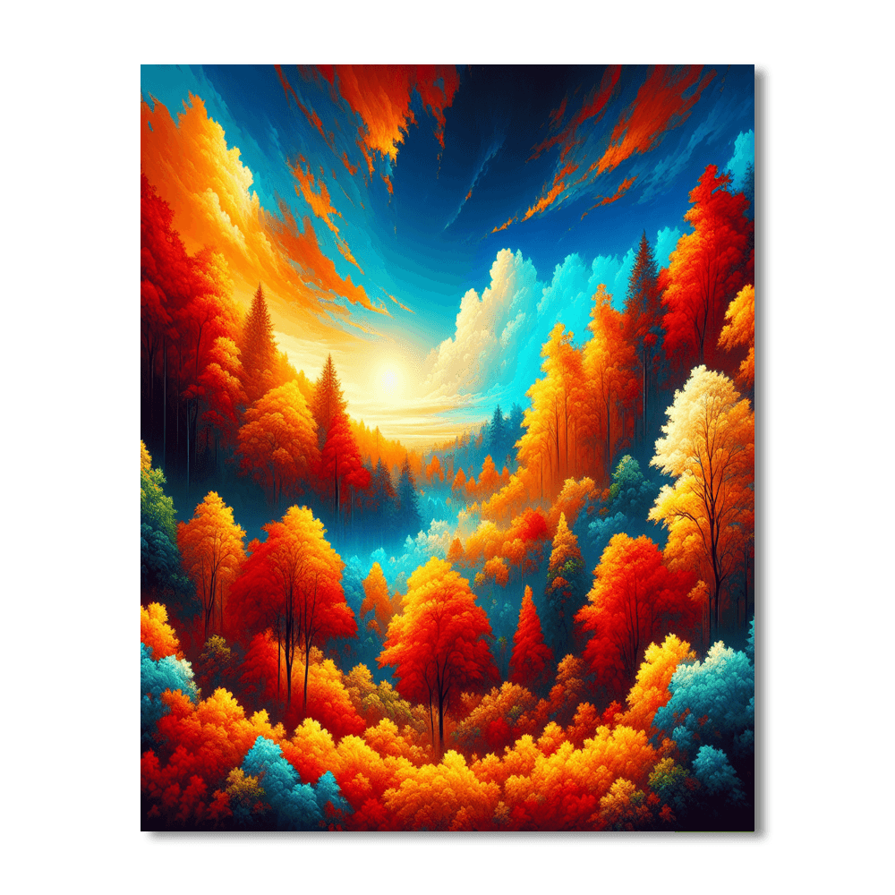 Breathtaking Autumn Landscape Paint By Color