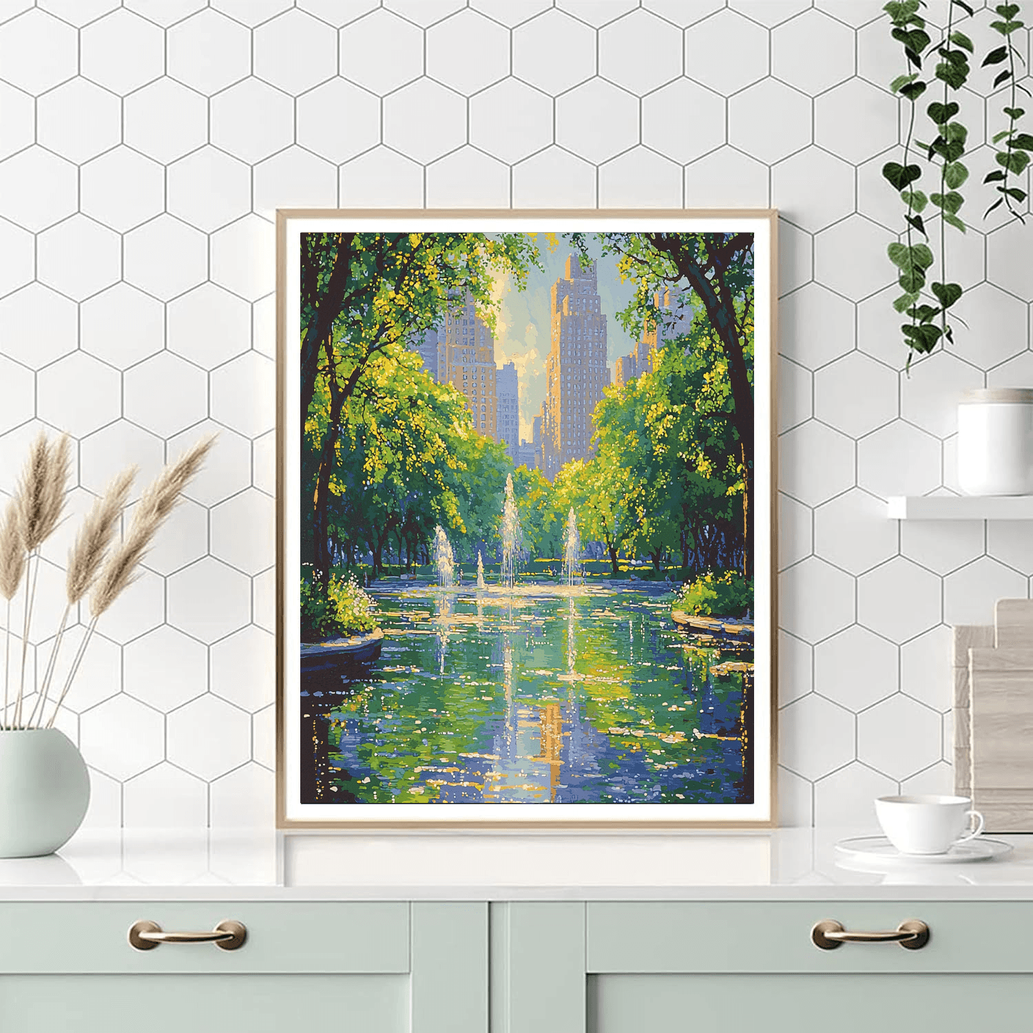 Claude Monet Inspired Impressionist City Park  Painting By Numbers Kit