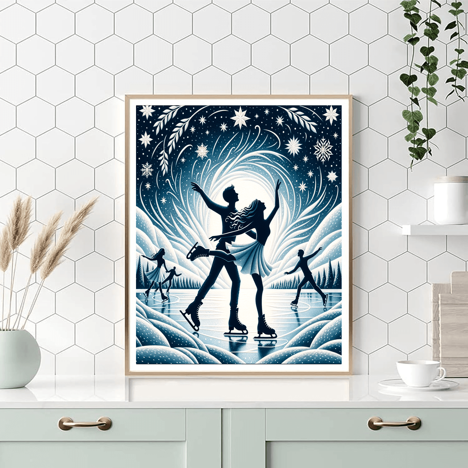 Starry Night Skaters DIY Paint By Numbers