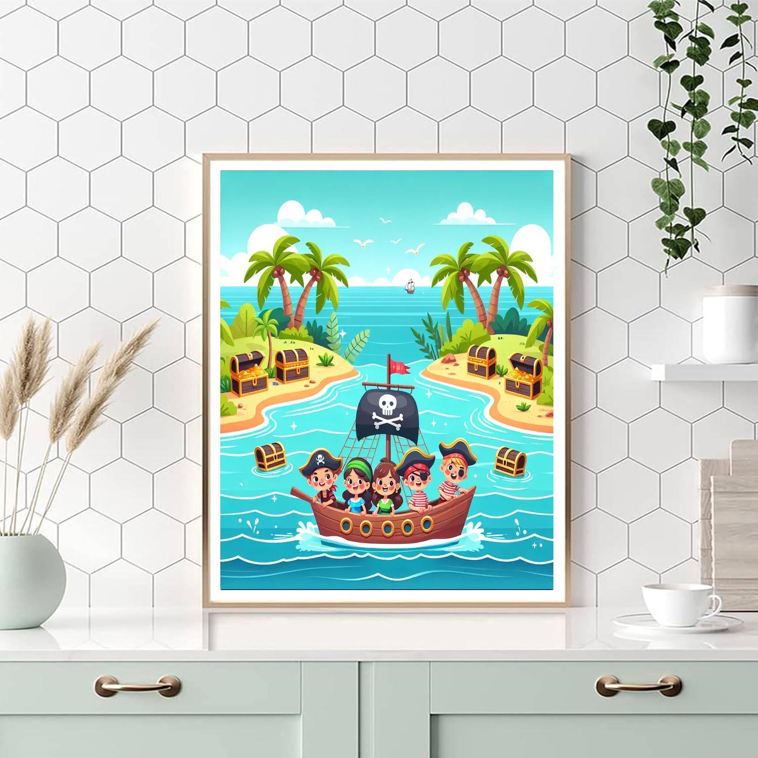Pirate's Island Treasure Quest Paint By Color