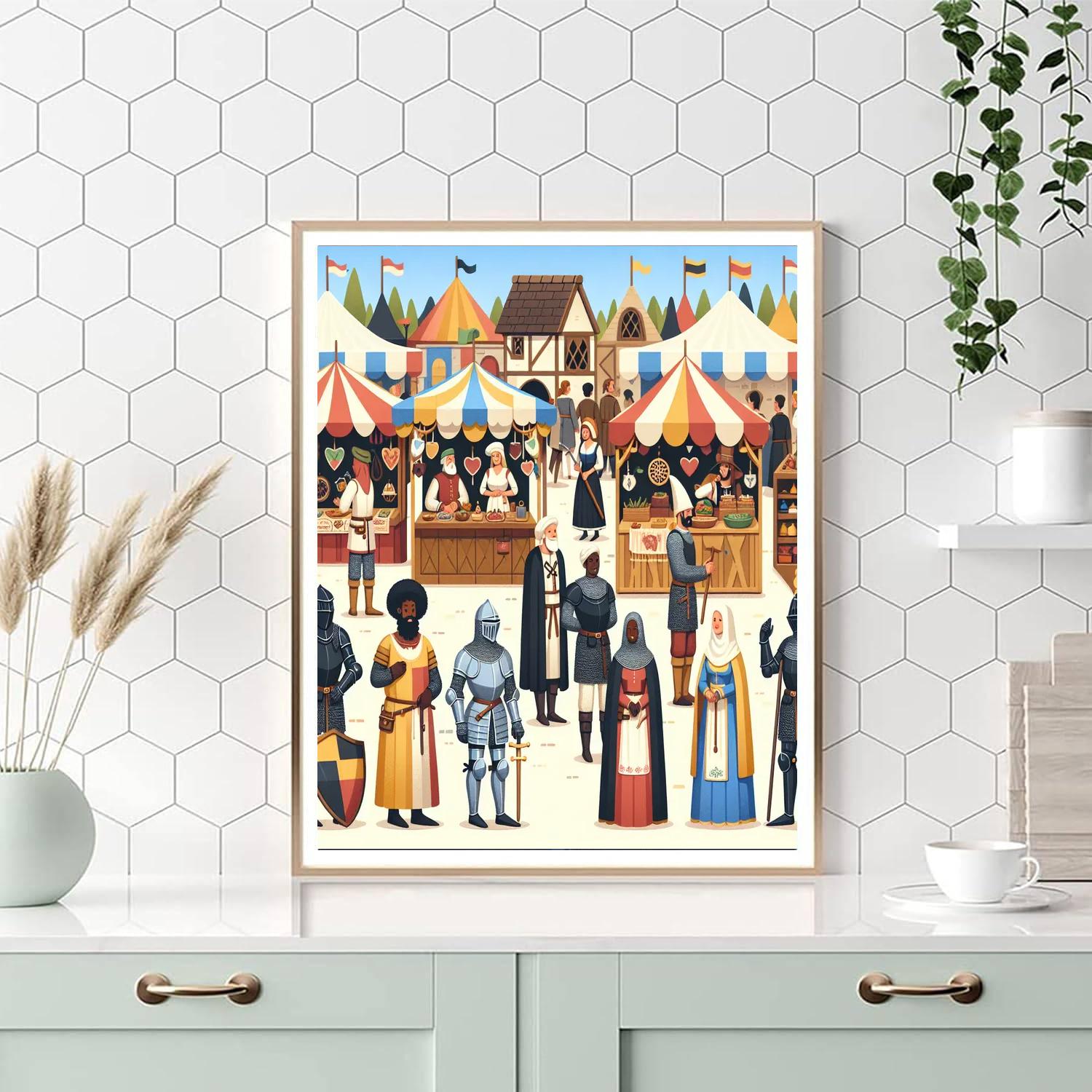 Medieval Fair Adventure Numbered Painting Kits
