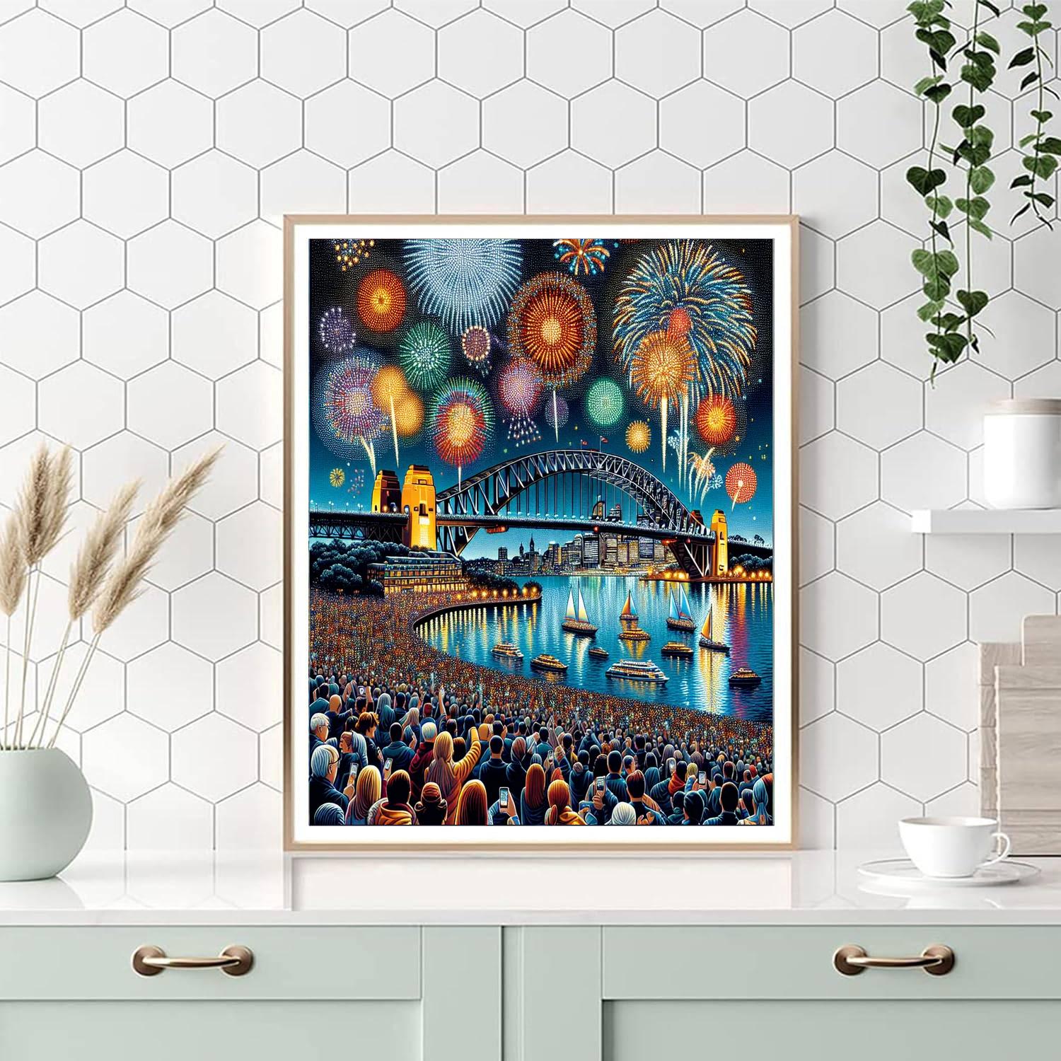 New Year's Eve Fireworks - Sydney, Australia Number Painting