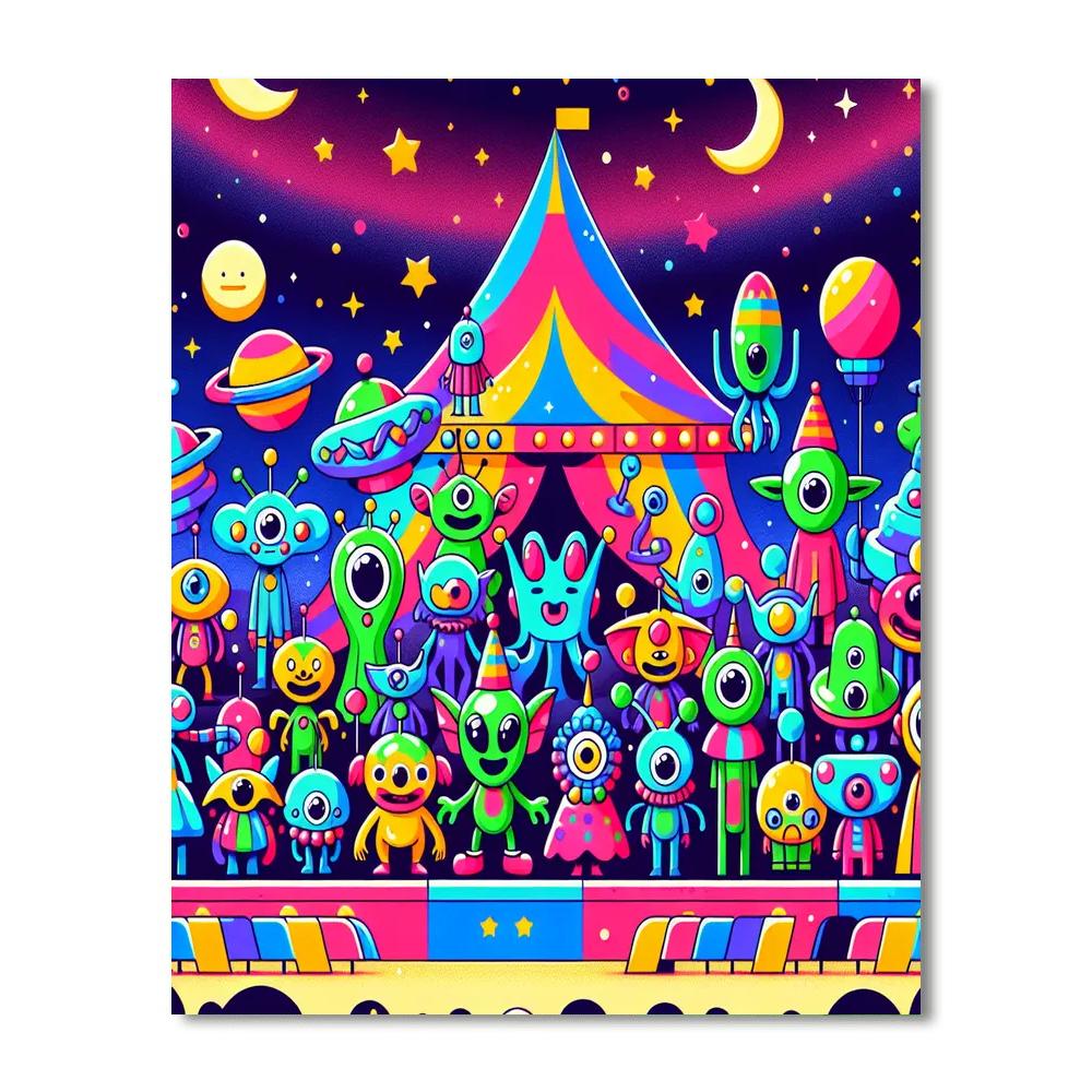 Space Circus Numbered Painting Kits