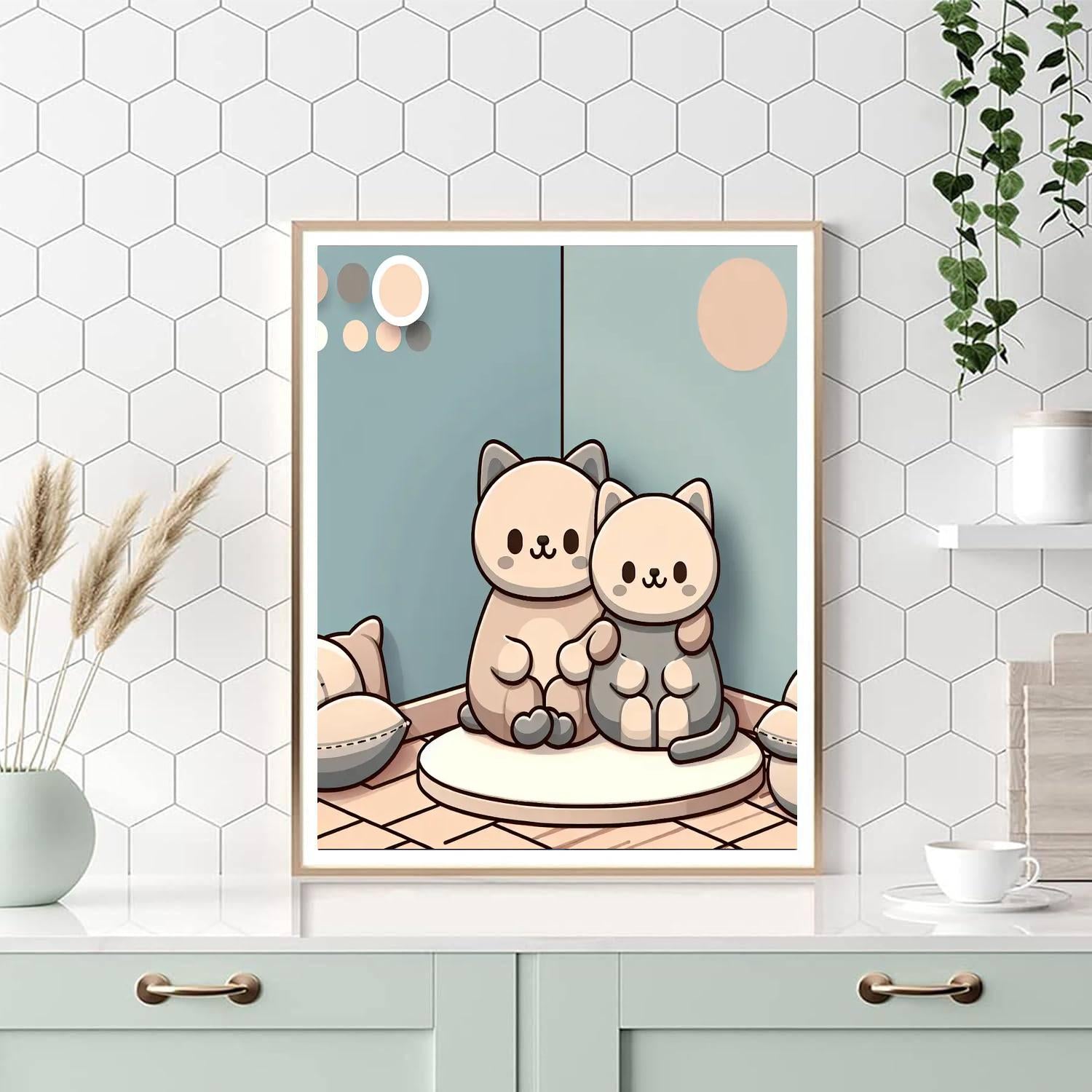 Caring Kittens' Cozy Corner Painting Number Kit