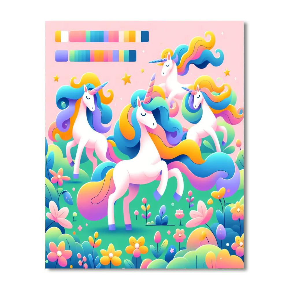 Majestic Unicorn Meadows Paint By Numbers Art