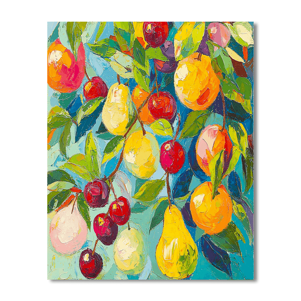Matisse Inspired Sunny Fruit Orchard  Number Painting