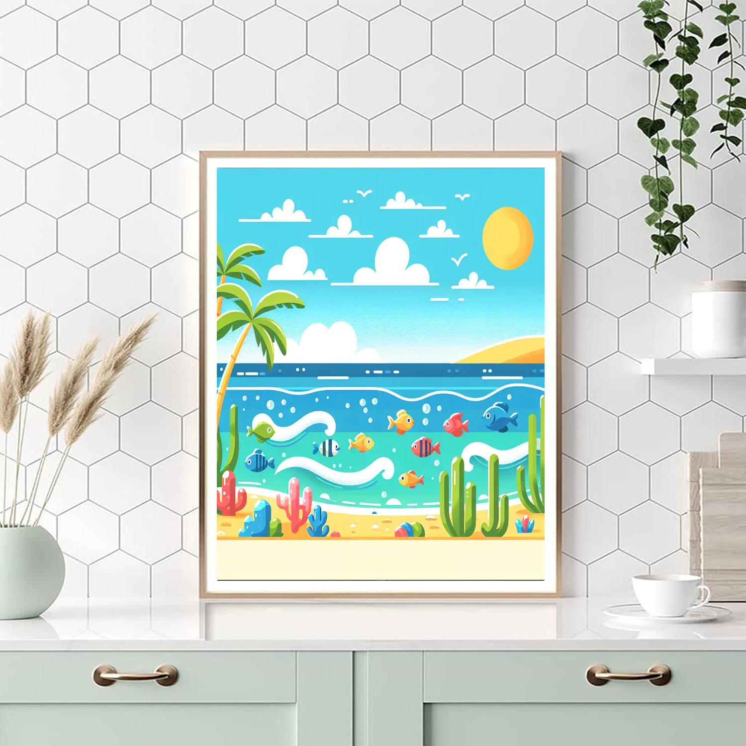 Tropical Tides Number Painting