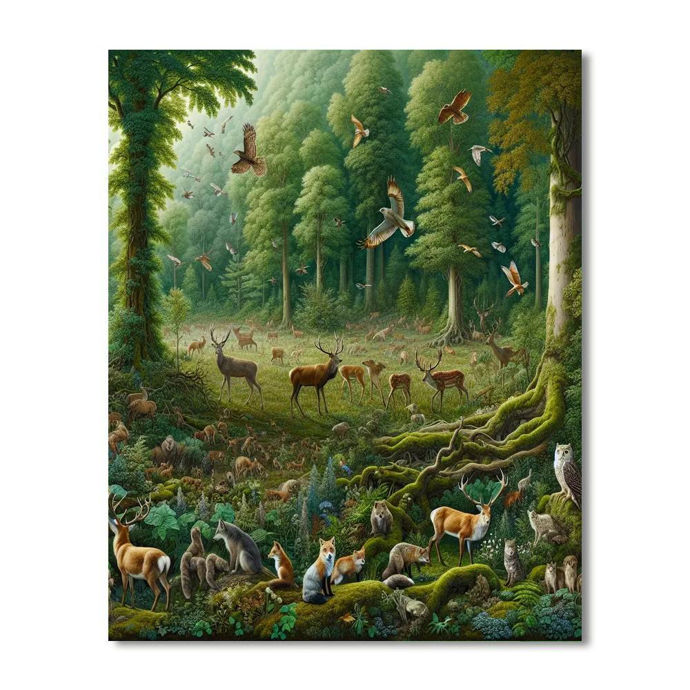 Majestic Woodland Creatures Painting By Numbers Kit