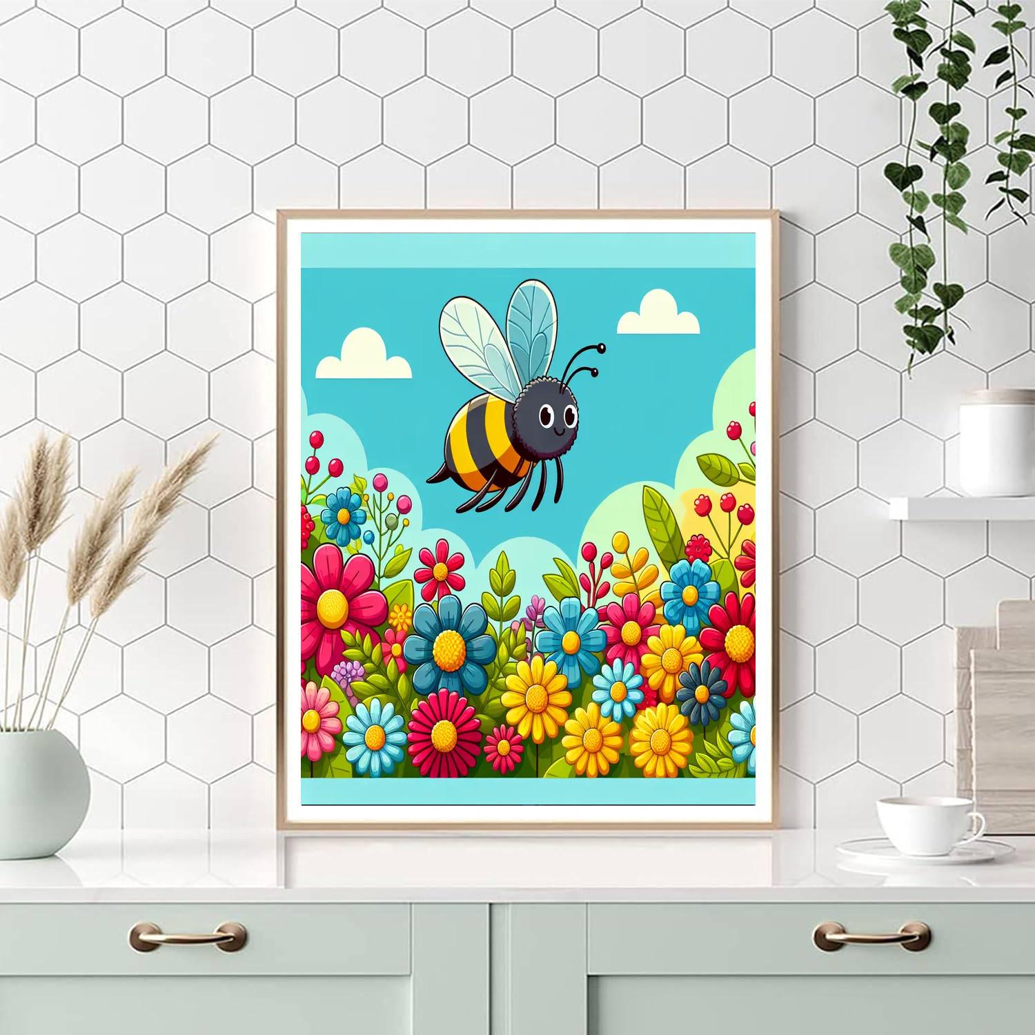 Bumblebee's Garden Quest Paint By Numbers Art