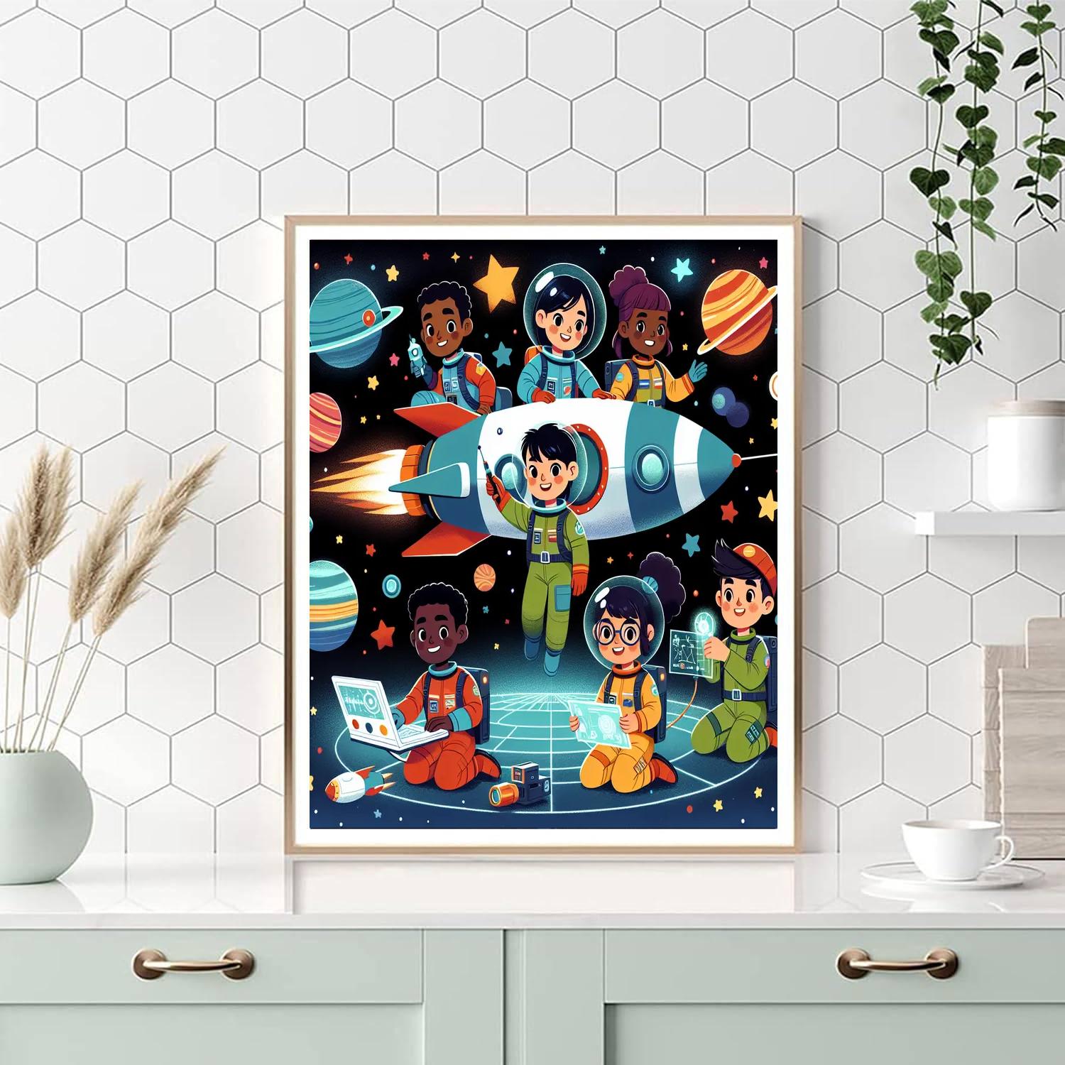 Adventurous Space Heroes Number Painting