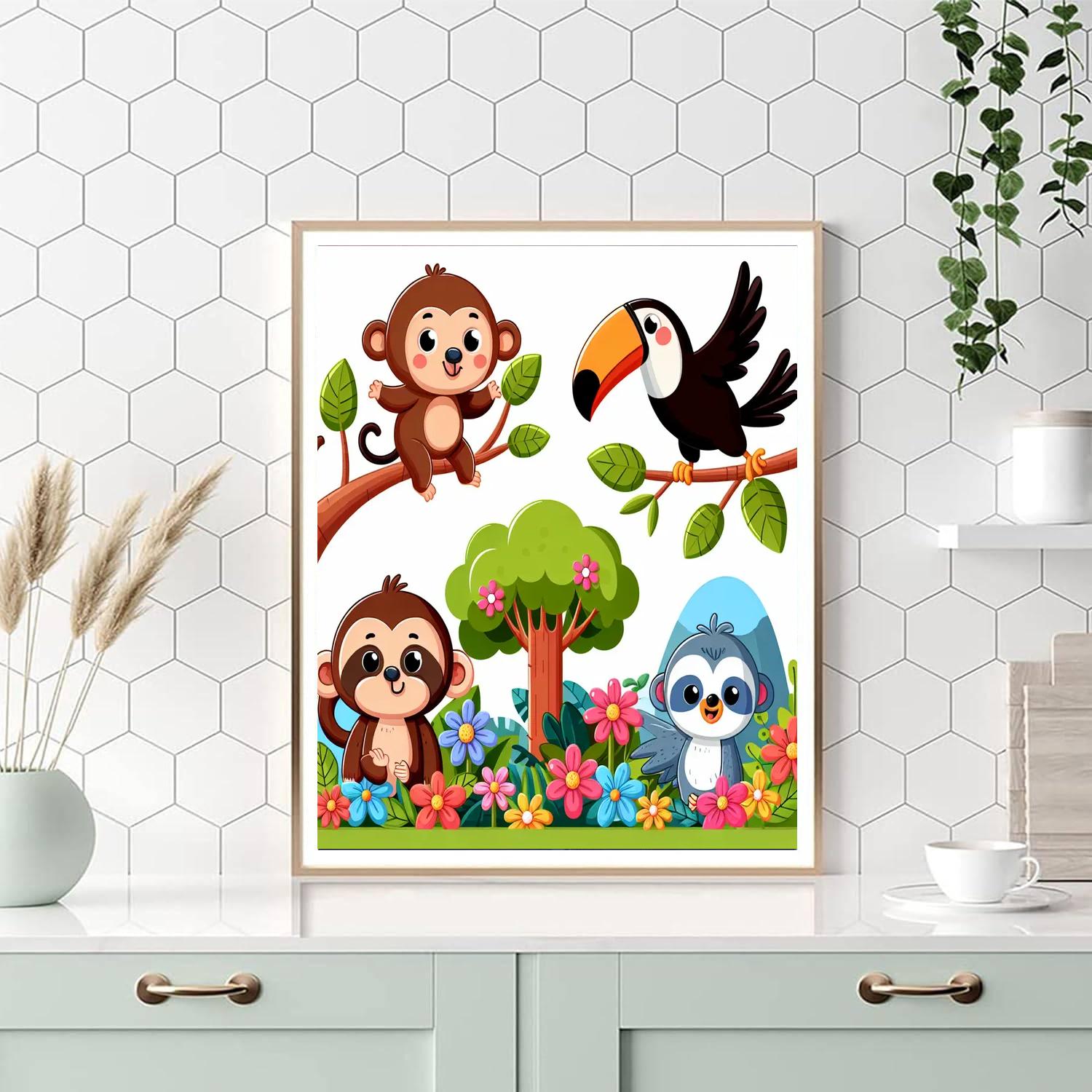 Exploring Jungle Friends Numbered Painting Kits