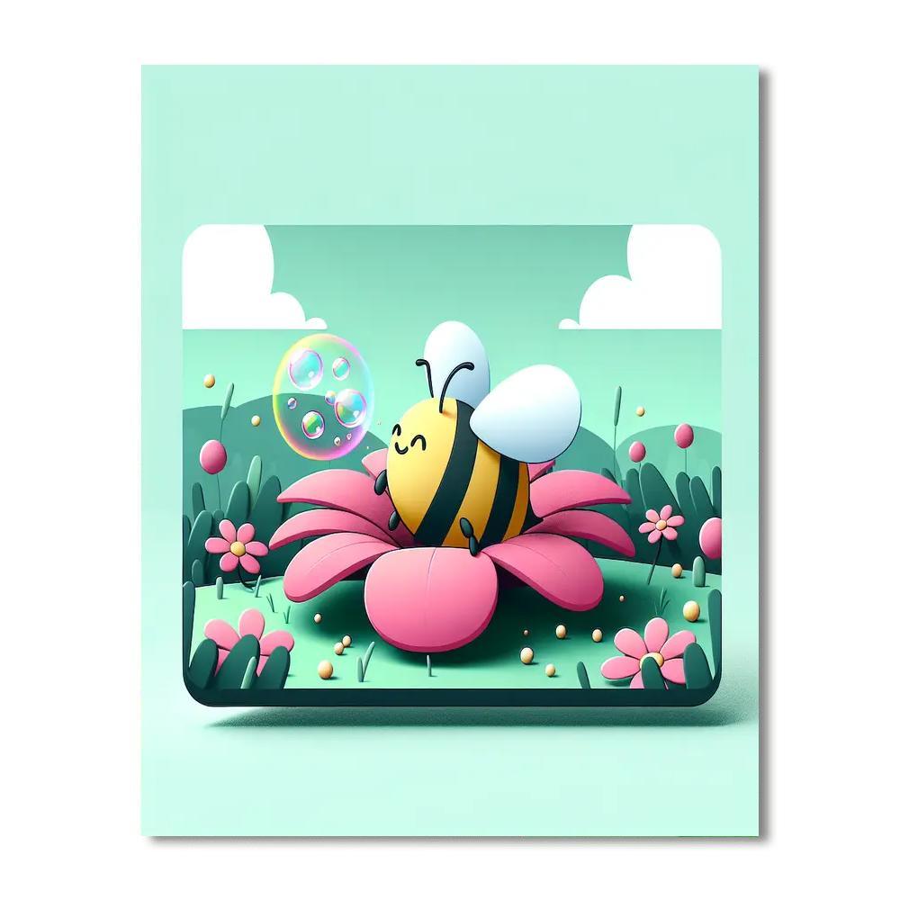 Bubble-blowing Bumblebee Number Painting